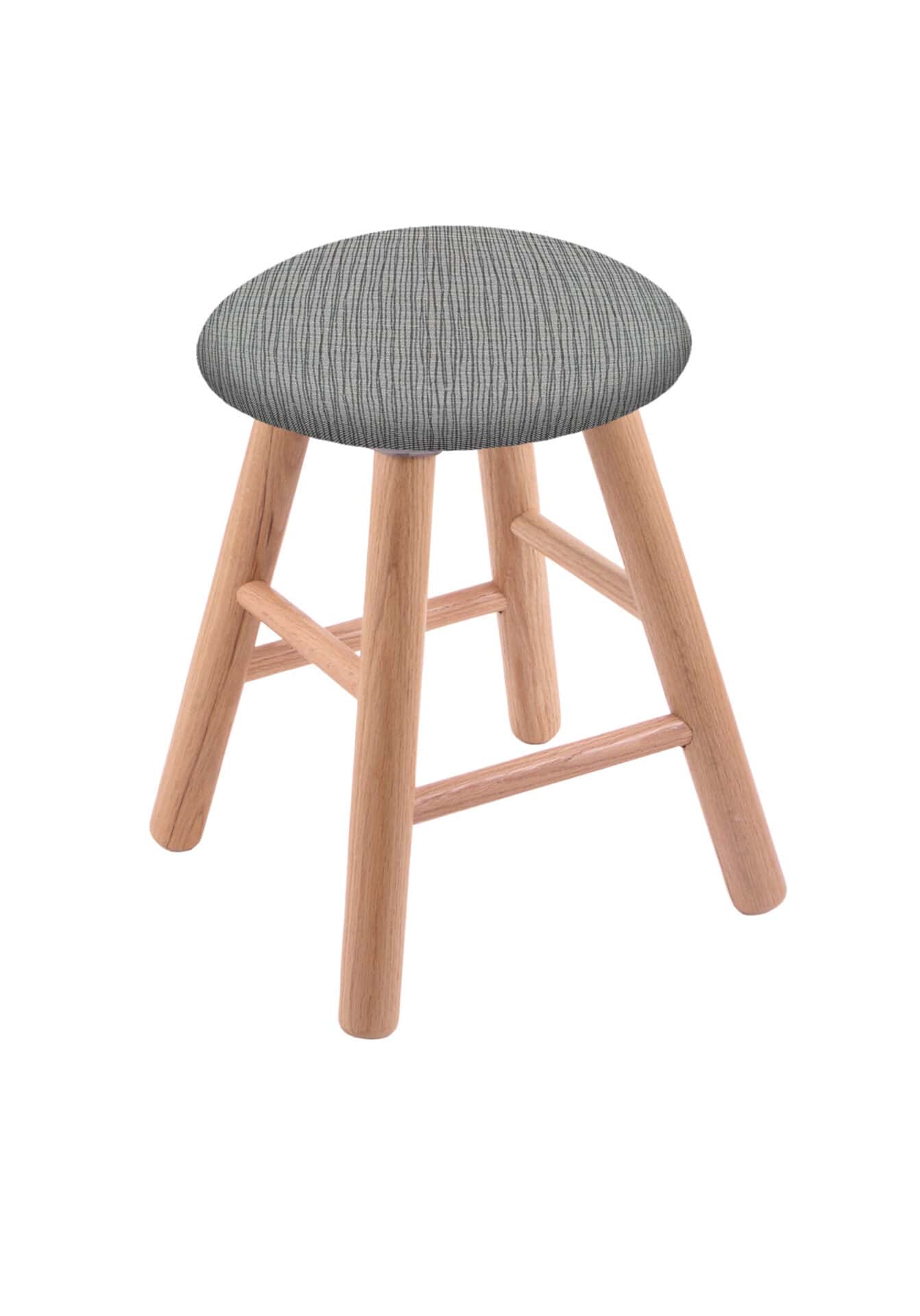 Round Cushion 18-Inch Backless Swivel Vanity Stool with Natural Finish, Smooth Oak Leg, and Graph Alpine Seat 1 Round Cushion 18-Inch Backless Swivel Vanity Stool with Natural Finish, Smooth Oak Leg, and Graph Alpine Seat