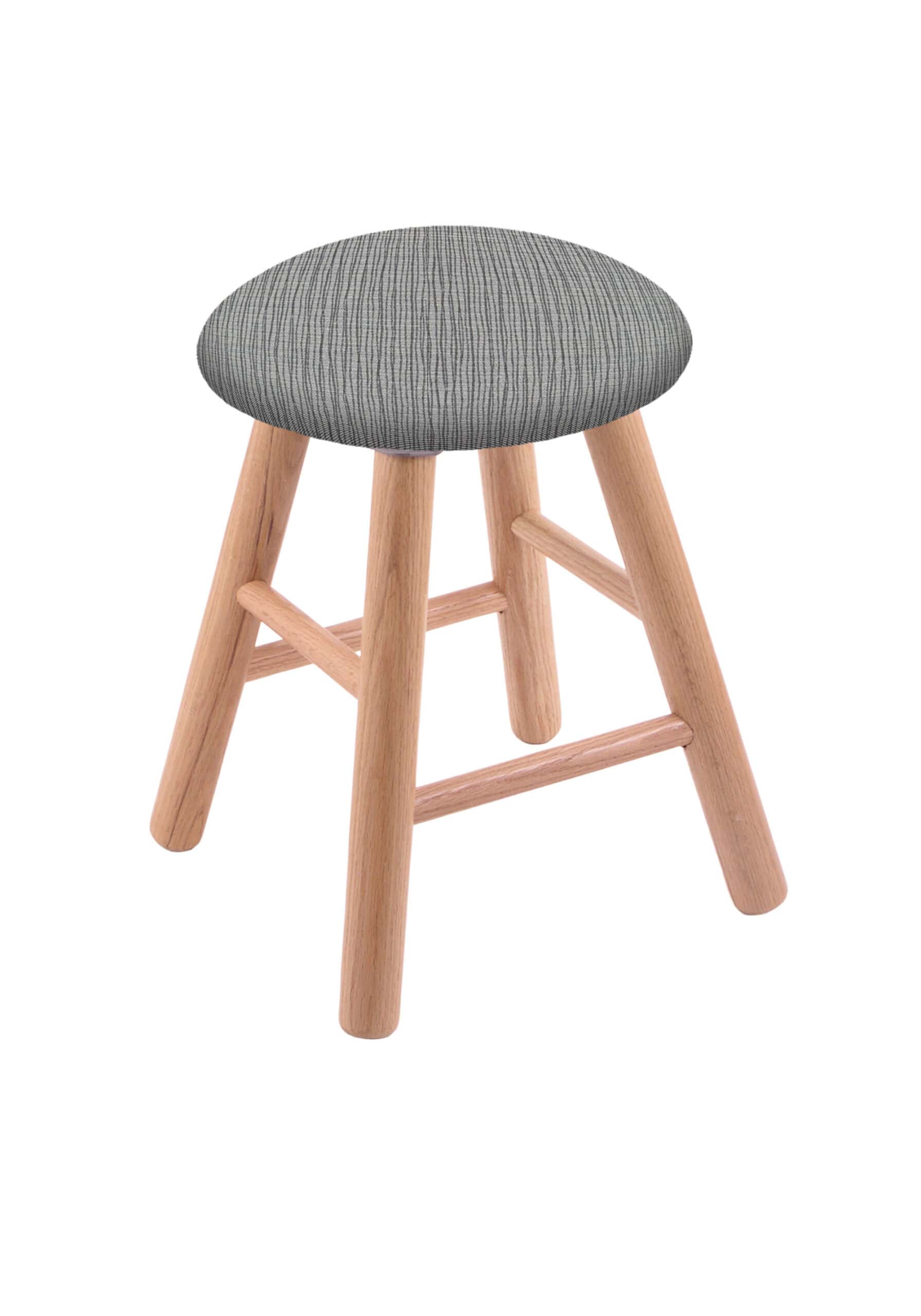 Round Cushion 18-Inch Backless Swivel Vanity Stool with Natural Finish, Smooth Oak Leg, and Graph Alpine Seat 4 Round Cushion 18-Inch Backless Swivel Vanity Stool with Natural Finish, Smooth Oak Leg, and Graph Alpine Seat