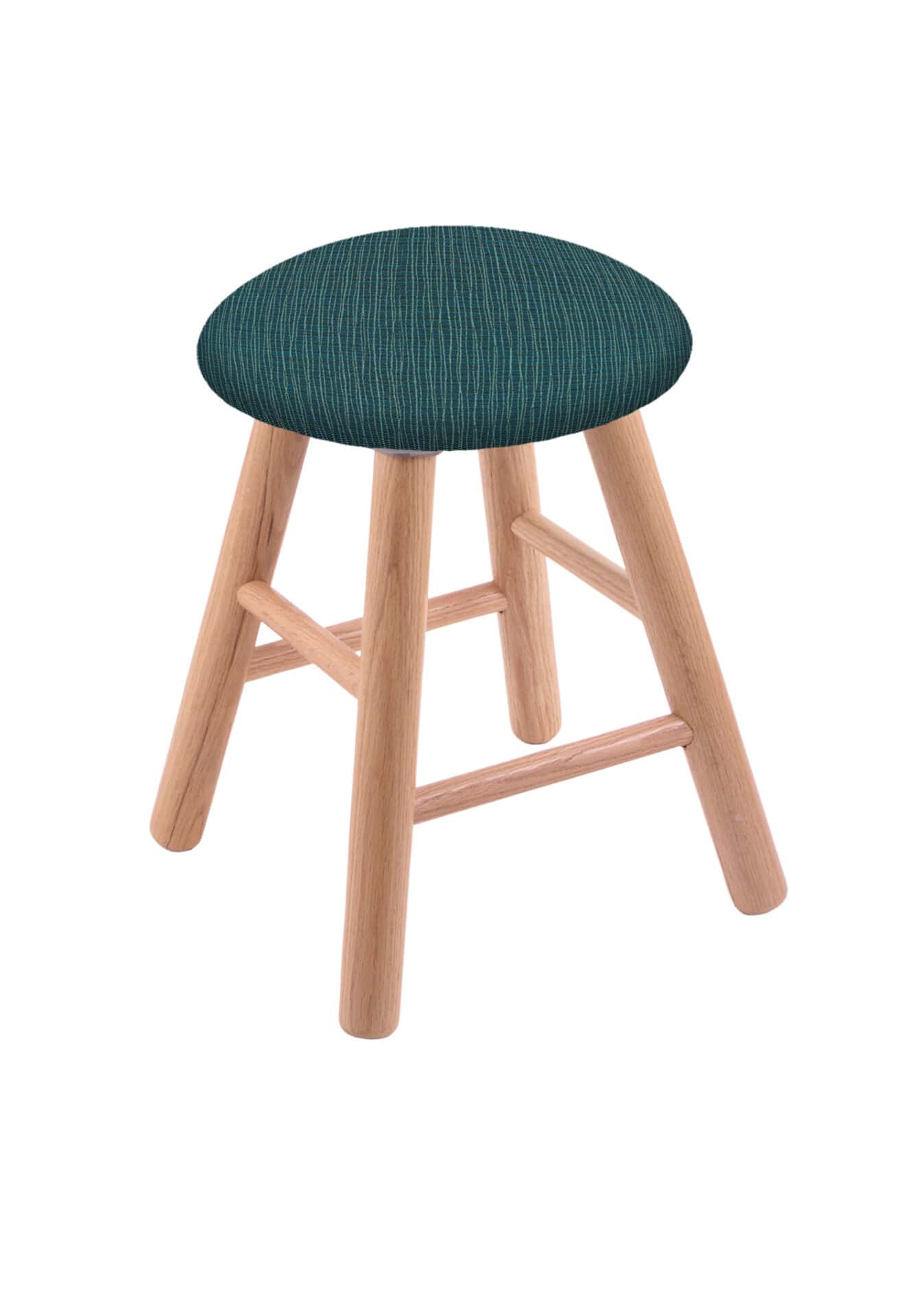 Round Cushion 18-Inch Backless Swivel Vanity Stool with Natural Finish, Smooth Oak Leg, and Graph Tidal Seat 1 Round Cushion 18-Inch Backless Swivel Vanity Stool with Natural Finish, Smooth Oak Leg, and Graph Tidal Seat