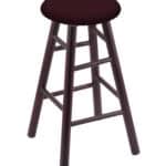 Round Cushion 24-Inch Backless Swivel Counter Stool with Dark Cherry Finish, Smooth Maple Leg, and Canter Bordeaux Seat 4 Round Cushion 24-Inch Backless Swivel Counter Stool with Dark Cherry Finish, Smooth Maple Leg, and Canter Bordeaux Seat