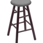Round Cushion 24-Inch Backless Swivel Counter Stool with Dark Cherry Finish, Smooth Maple Leg, and Canter Folkstone Grey Seat 4 Round Cushion 24-Inch Backless Swivel Counter Stool with Dark Cherry Finish, Smooth Maple Leg, and Canter Folkstone Grey Seat