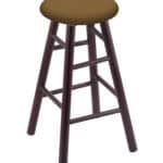 Round Cushion 24-Inch Backless Swivel Counter Stool with Dark Cherry Finish, Smooth Maple Leg, and Canter Saddle Seat 4 Round Cushion 24-Inch Backless Swivel Counter Stool with Dark Cherry Finish, Smooth Maple Leg, and Canter Saddle Seat