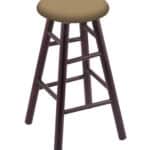 Round Cushion 24-Inch Backless Swivel Counter Stool with Dark Cherry Finish, Smooth Maple Leg, and Canter Sand Seat 4 Round Cushion 24-Inch Backless Swivel Counter Stool with Dark Cherry Finish, Smooth Maple Leg, and Canter Sand Seat