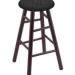 Round Cushion 24-Inch Backless Swivel Counter Stool with Dark Cherry Finish, Smooth Maple Leg, and Graph Coal Seat 4 Round Cushion 24-Inch Backless Swivel Counter Stool with Dark Cherry Finish, Smooth Maple Leg, and Graph Coal Seat