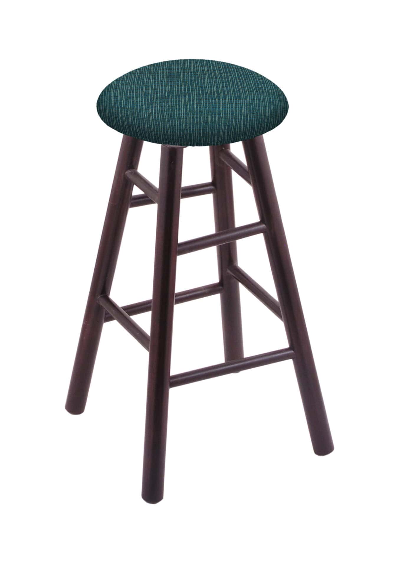 Round Cushion 30-Inch Backless Swivel Bar Stool with Dark Cherry Finish, Smooth Maple Leg, and Graph Tidal Seat 1 Round Cushion 30-Inch Backless Swivel Bar Stool with Dark Cherry Finish, Smooth Maple Leg, and Graph Tidal Seat