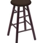 Round Cushion 24-Inch Backless Swivel Counter Stool with Dark Cherry Finish, Smooth Maple Leg, and Rein Coffee Seat 4 Round Cushion 24-Inch Backless Swivel Counter Stool with Dark Cherry Finish, Smooth Maple Leg, and Rein Coffee Seat