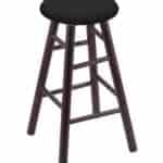 Round Cushion 24-Inch Backless Swivel Counter Stool with Dark Cherry Finish, Smooth Maple Leg, and Black Vinyl Seat 4 Round Cushion 24-Inch Backless Swivel Counter Stool with Dark Cherry Finish, Smooth Maple Leg, and Black Vinyl Seat