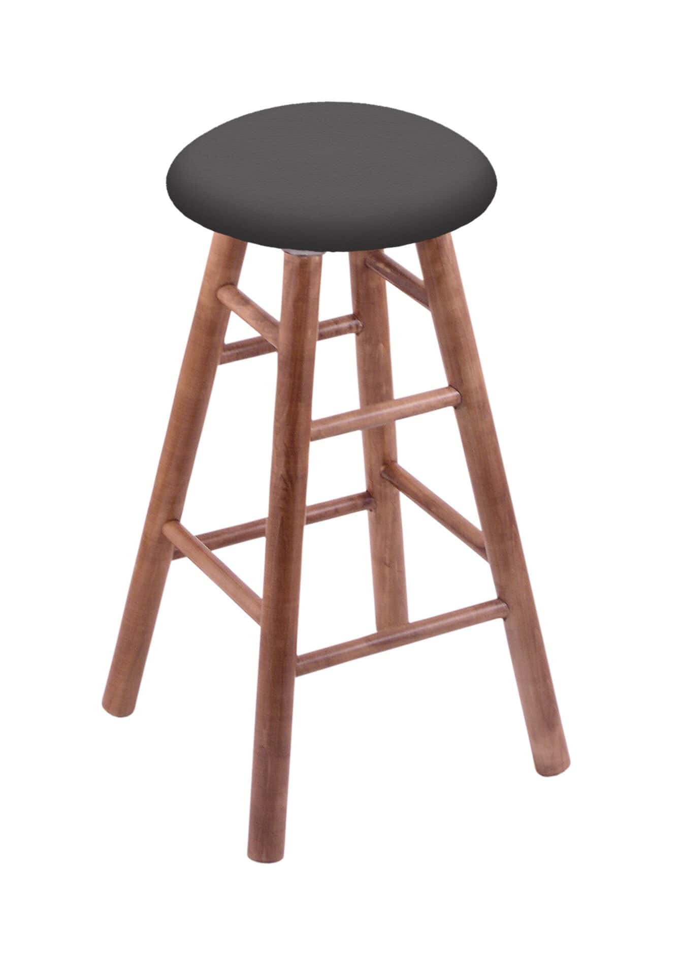 Round Cushion 30-Inch Backless Swivel Bar Stool with Medium Finish, Smooth Maple Leg, and Canter Storm Seat 1 Round Cushion 30-Inch Backless Swivel Bar Stool with Medium Finish, Smooth Maple Leg, and Canter Storm Seat
