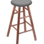 Round Cushion 24-Inch Backless Swivel Counter Stool with Medium Finish, Smooth Maple Leg, and Canter Folkstone Grey Seat 4 Round Cushion 24-Inch Backless Swivel Counter Stool with Medium Finish, Smooth Maple Leg, and Canter Folkstone Grey Seat