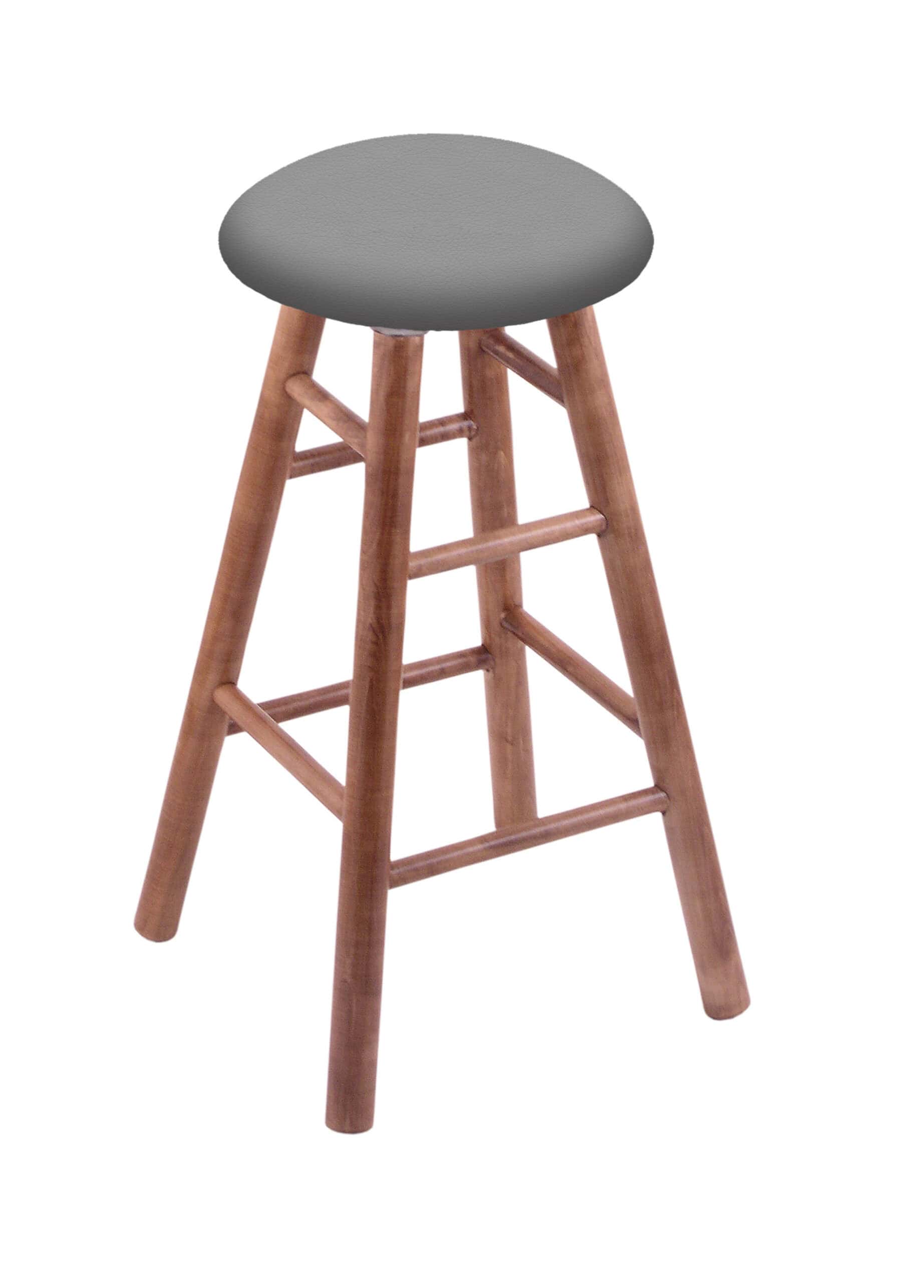 Round Cushion 30-Inch Backless Swivel Bar Stool with Medium Finish, Smooth Maple Leg, and Canter Folkstone Grey Seat 4 Round Cushion 30-Inch Backless Swivel Bar Stool with Medium Finish, Smooth Maple Leg, and Canter Folkstone Grey Seat
