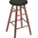 Round Cushion 24-Inch Backless Swivel Counter Stool with Medium Finish, Smooth Maple Leg, and Canter Iron Seat 4 Round Cushion 24-Inch Backless Swivel Counter Stool with Medium Finish, Smooth Maple Leg, and Canter Iron Seat