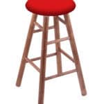 Round Cushion 24-Inch Backless Swivel Counter Stool with Medium Finish, Smooth Maple Leg, and Canter Red Seat 4 Round Cushion 24-Inch Backless Swivel Counter Stool with Medium Finish, Smooth Maple Leg, and Canter Red Seat