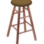 Round Cushion 24-Inch Backless Swivel Counter Stool with Medium Finish, Smooth Maple Leg, and Canter Saddle Seat 4 Round Cushion 24-Inch Backless Swivel Counter Stool with Medium Finish, Smooth Maple Leg, and Canter Saddle Seat