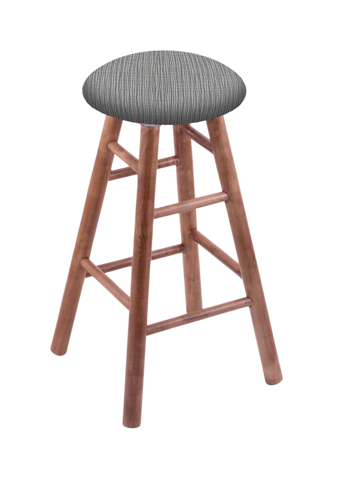 Round Cushion 30-Inch Backless Swivel Bar Stool with Medium Finish, Smooth Maple Leg, and Graph Alpine Seat 1 Round Cushion 30-Inch Backless Swivel Bar Stool with Medium Finish, Smooth Maple Leg, and Graph Alpine Seat