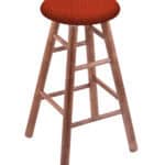 Round Cushion 24-Inch Backless Swivel Counter Stool with Medium Finish, Smooth Maple Leg, and Graph Poppy Seat 4 Round Cushion 24-Inch Backless Swivel Counter Stool with Medium Finish, Smooth Maple Leg, and Graph Poppy Seat
