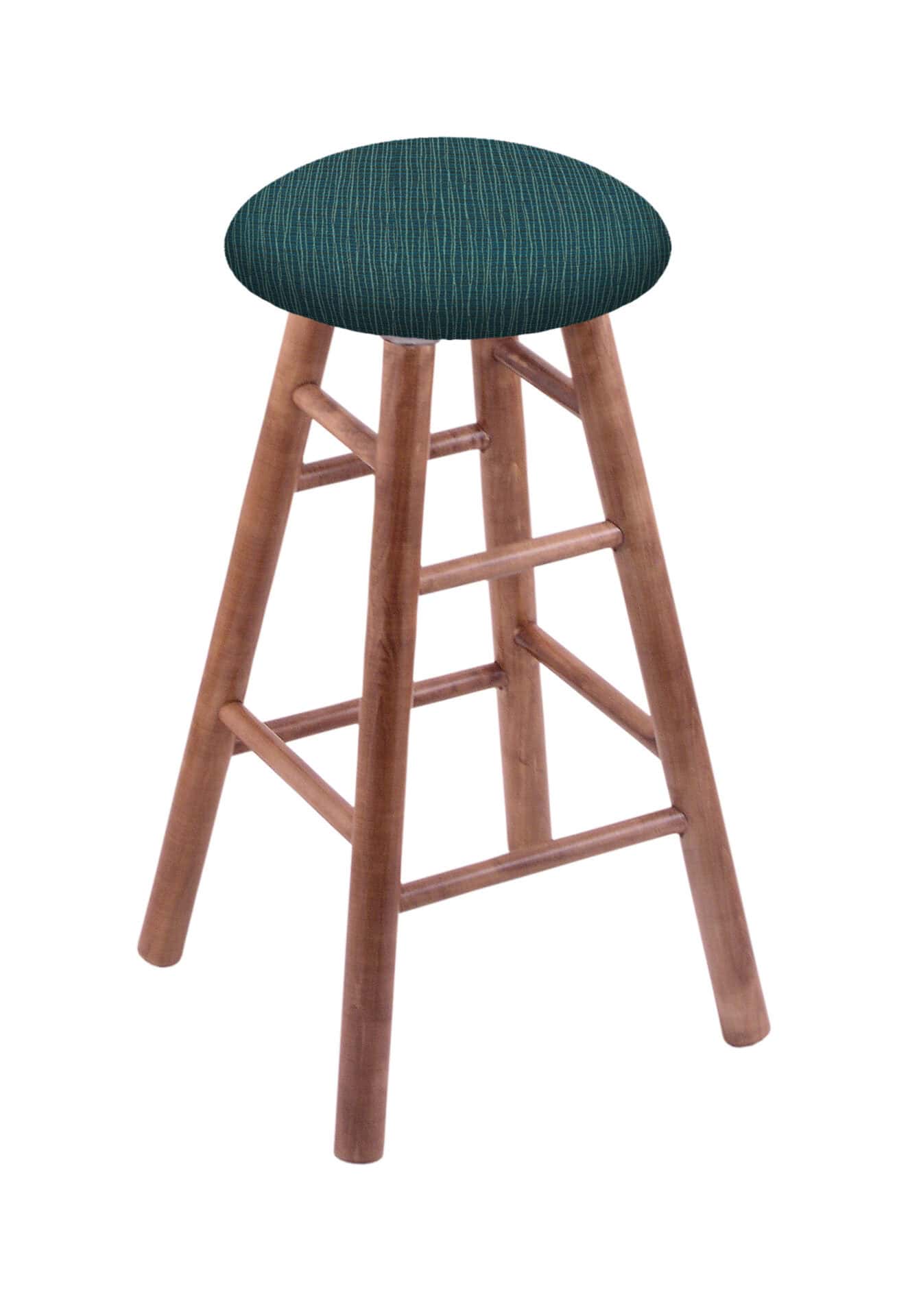 Round Cushion 30-Inch Backless Swivel Bar Stool with Medium Finish, Smooth Maple Leg, and Graph Tidal Seat 1 Round Cushion 30-Inch Backless Swivel Bar Stool with Medium Finish, Smooth Maple Leg, and Graph Tidal Seat