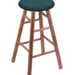 Round Cushion 24-Inch Backless Swivel Counter Stool with Medium Finish, Smooth Maple Leg, and Graph Tidal Seat