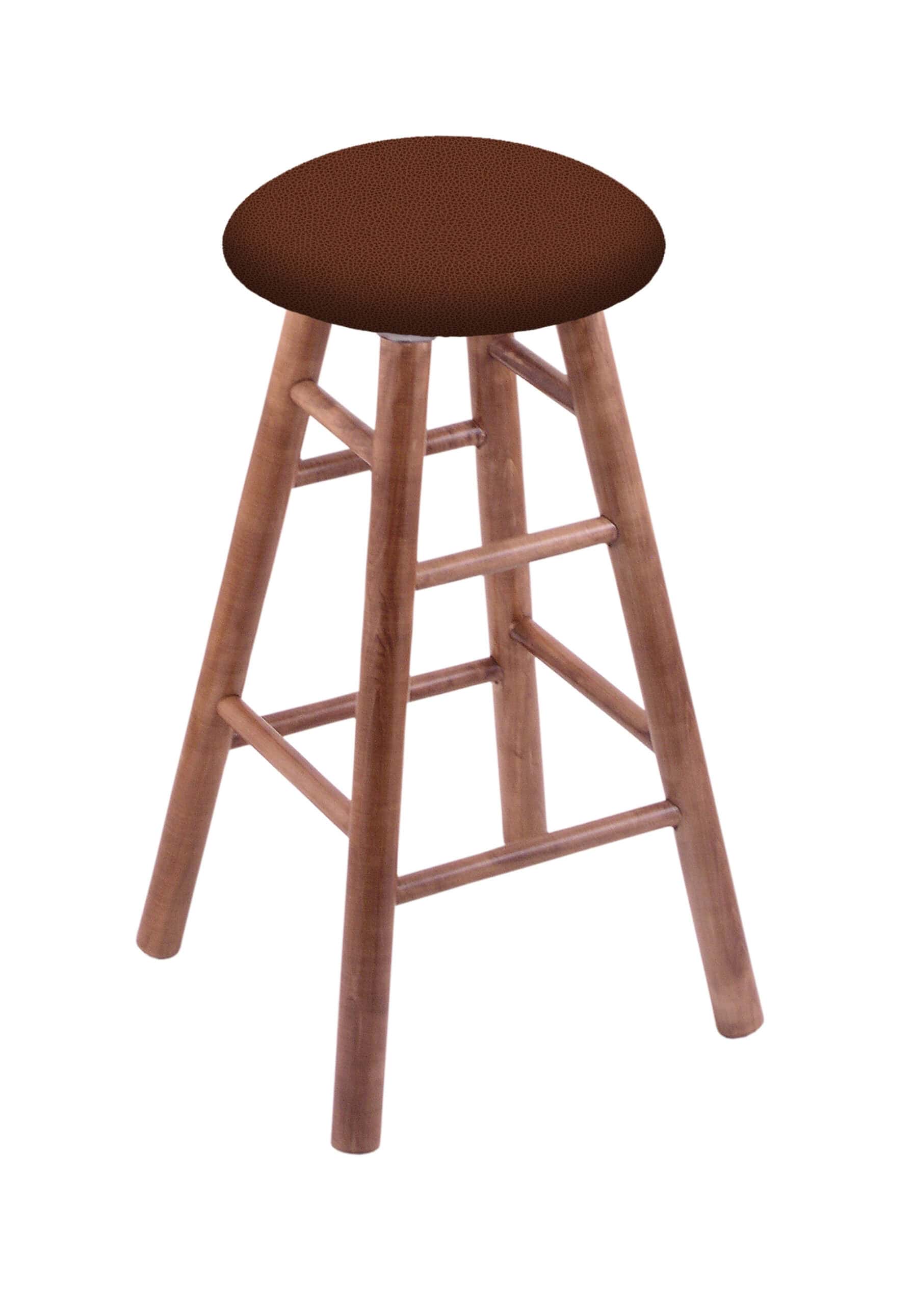 Round Cushion 30-Inch Backless Swivel Bar Stool with Medium Finish, Smooth Maple Leg, and Rein Adobe Seat 4 Round Cushion 30-Inch Backless Swivel Bar Stool with Medium Finish, Smooth Maple Leg, and Rein Adobe Seat