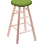 Round Cushion 24-Inch Backless Swivel Counter Stool with Natural Finish, Smooth Maple Leg, and Canter Kiwi Green Seat