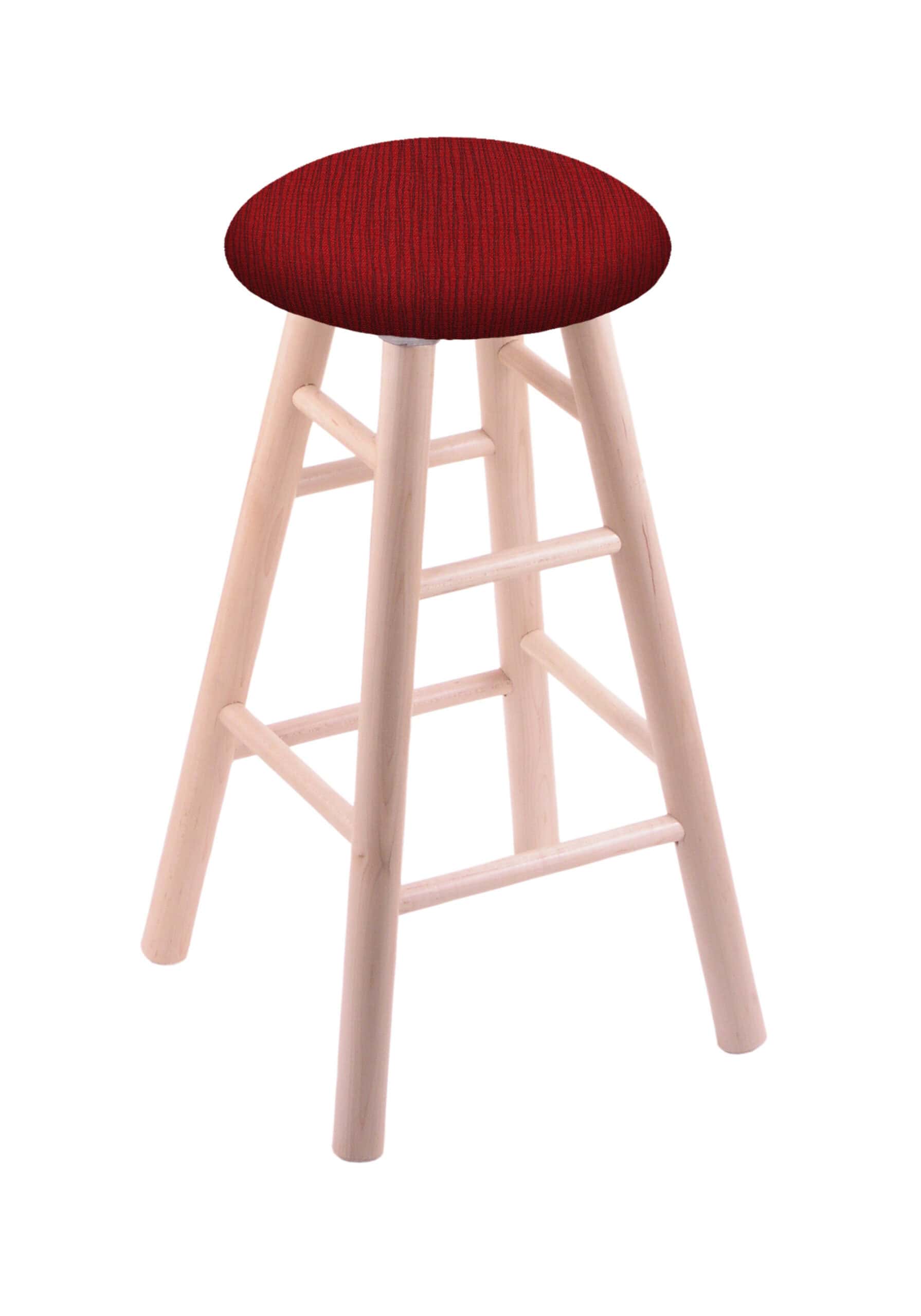 Round Cushion 30-Inch Backless Swivel Bar Stool with Natural Finish, Smooth Maple Leg, and Graph Ruby Seat 4 Round Cushion 30-Inch Backless Swivel Bar Stool with Natural Finish, Smooth Maple Leg, and Graph Ruby Seat