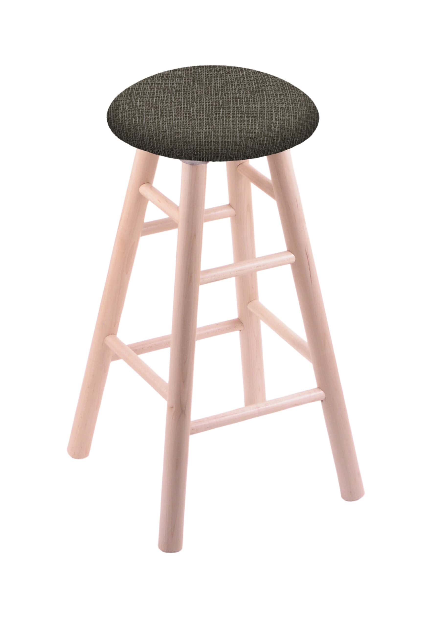 Round Cushion 30-Inch Backless Swivel Bar Stool with Natural Finish, Smooth Maple Leg, and Graph Chalice Seat 4 Round Cushion 30-Inch Backless Swivel Bar Stool with Natural Finish, Smooth Maple Leg, and Graph Chalice Seat