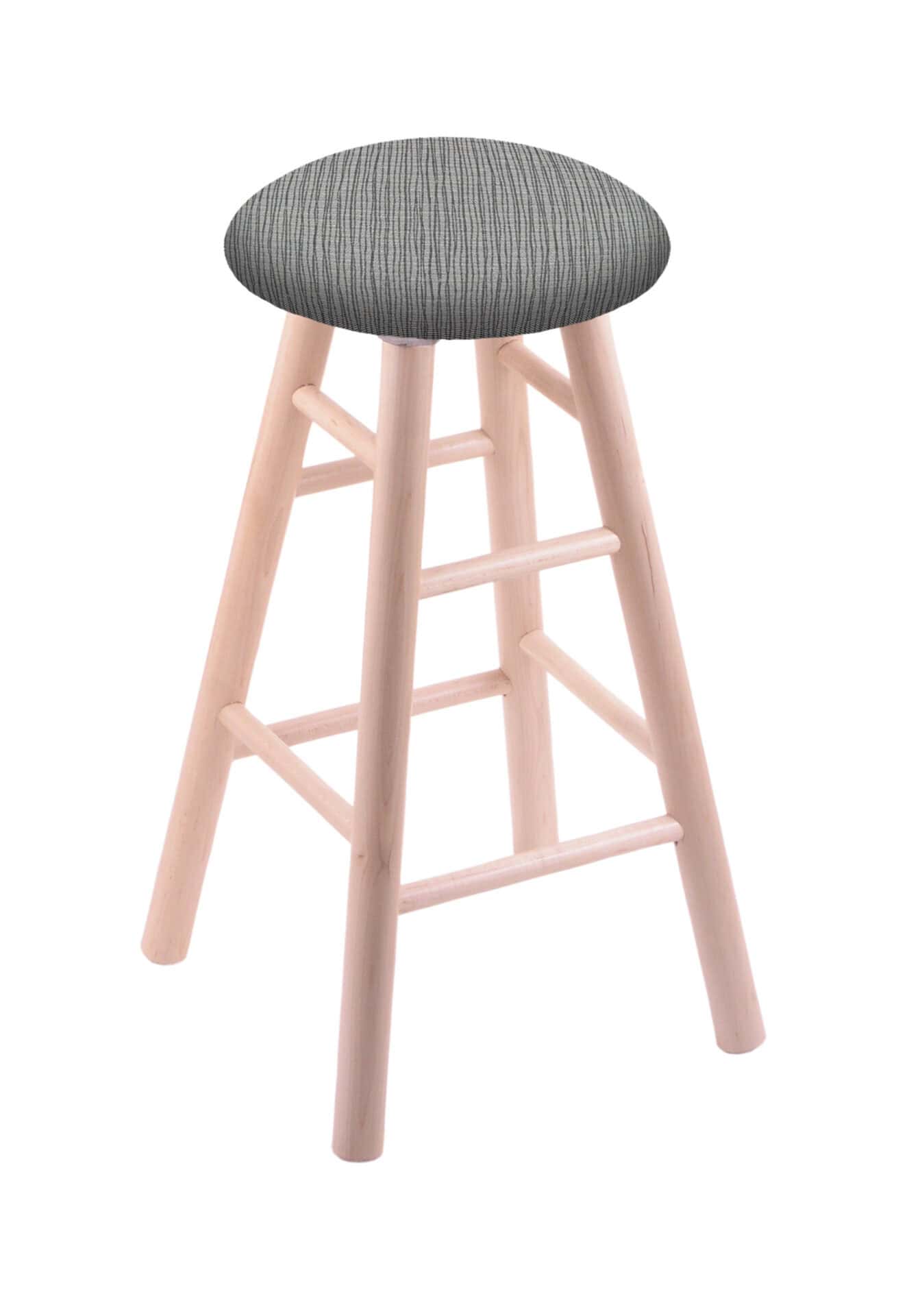 Round Cushion 30-Inch Backless Swivel Bar Stool with Natural Finish, Smooth Maple Leg, and Graph Alpine Seat 1 Round Cushion 30-Inch Backless Swivel Bar Stool with Natural Finish, Smooth Maple Leg, and Graph Alpine Seat