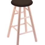 Round Cushion 24-Inch Backless Swivel Counter Stool with Natural Finish, Smooth Maple Leg, and Rein Coffee Seat