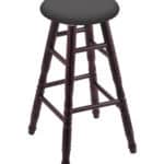 Round Cushion 36-Inch Backless Swivel Bar Stool with Dark Cherry Finish, Turned Maple Leg, and Canter Storm Seat