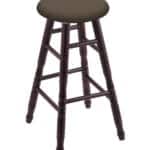 Round Cushion 36-Inch Backless Swivel Bar Stool with Dark Cherry Finish, Turned Maple Leg, and Canter Earth Seat