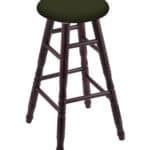 Round Cushion 36-Inch Backless Swivel Bar Stool with Dark Cherry Finish, Turned Maple Leg, and Canter Pine Seat