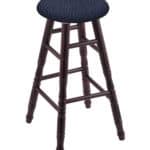 Round Cushion 36-Inch Backless Swivel Bar Stool with Dark Cherry Finish, Turned Maple Leg, and Graph Anchor Seat