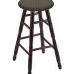Round Cushion 36-Inch Backless Swivel Bar Stool with Dark Cherry Finish, Turned Maple Leg, and Graph Chalice Seat