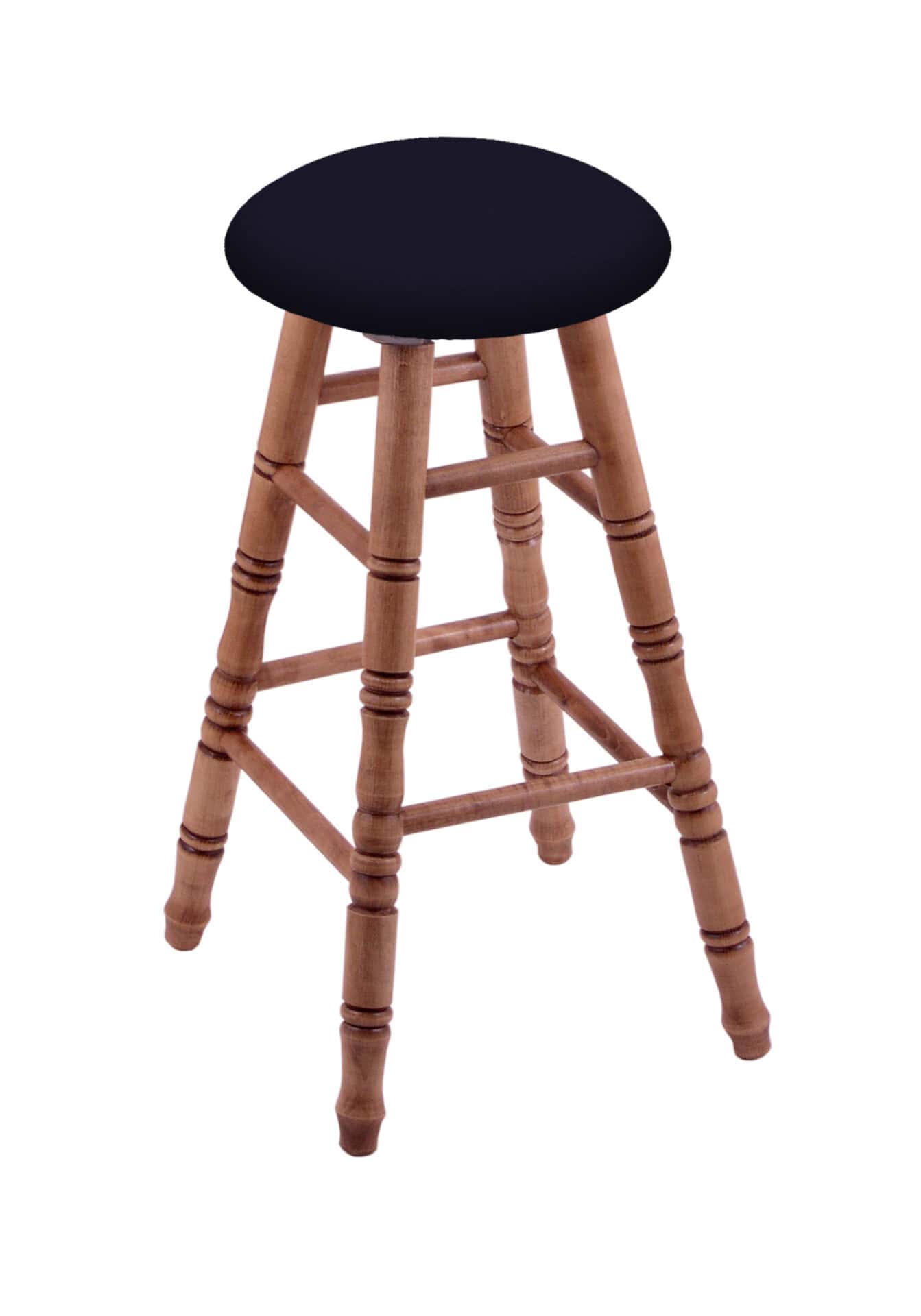 Round Cushion 36-Inch Backless Swivel Bar Stool with Medium Finish, Turned Maple Leg, and Canter Twilight Seat 1 Round Cushion 36-Inch Backless Swivel Bar Stool with Medium Finish, Turned Maple Leg, and Canter Twilight Seat