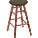 Round Cushion 36-Inch Backless Swivel Bar Stool with Medium Finish, Turned Maple Leg, and Canter Earth Seat