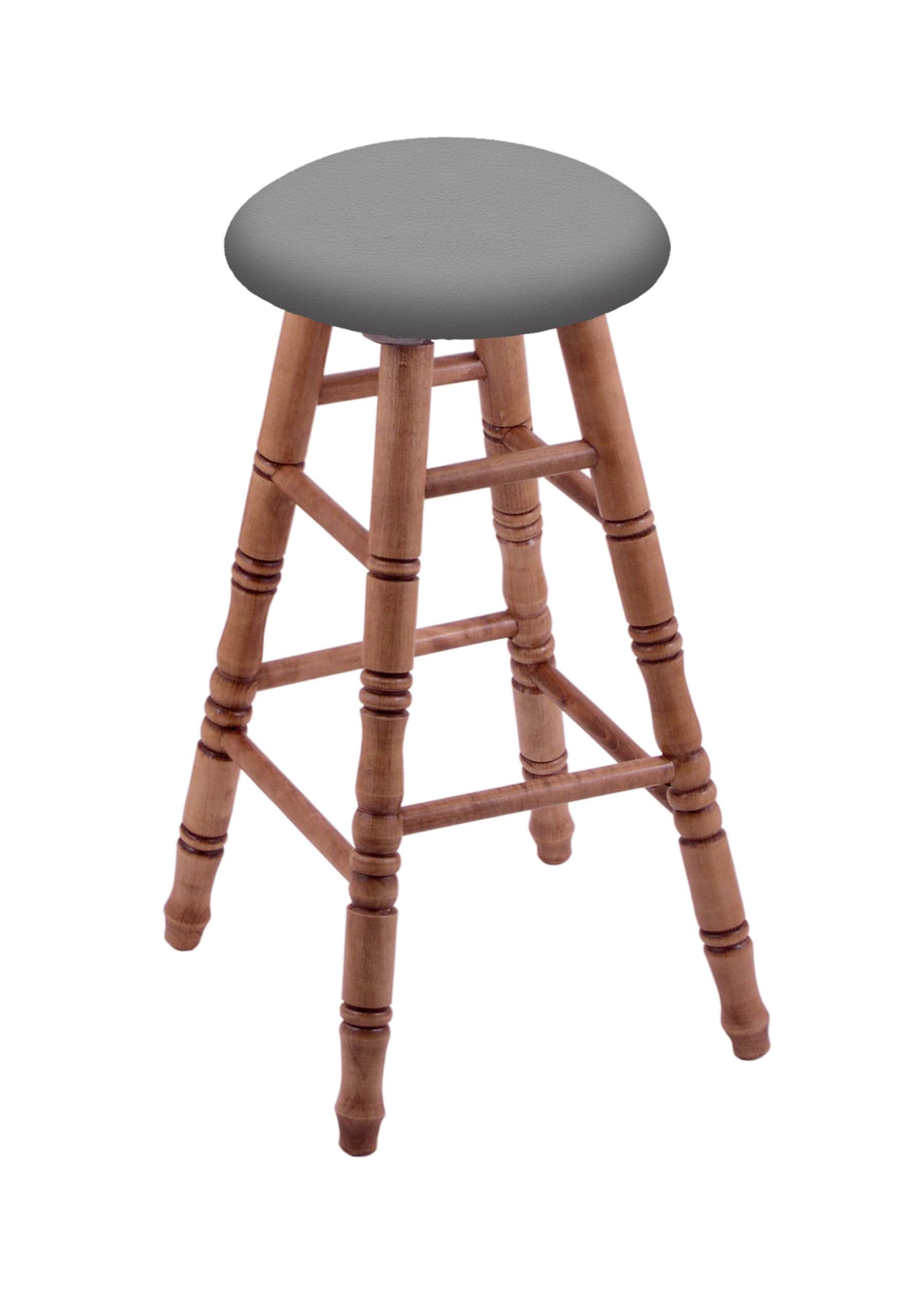 Round Cushion 36-Inch Backless Swivel Bar Stool with Medium Finish, Turned Maple Leg, and Canter Folkstone Grey Seat 4 Round Cushion 36-Inch Backless Swivel Bar Stool with Medium Finish, Turned Maple Leg, and Canter Folkstone Grey Seat