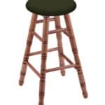 Round Cushion 36-Inch Backless Swivel Bar Stool with Medium Finish, Turned Maple Leg, and Canter Pine Seat