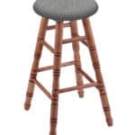 Round Cushion 24-Inch Backless Swivel Counter Stool with Medium Finish, Turned Maple Leg, and Graph Alpine Seat 4 Round Cushion 24-Inch Backless Swivel Counter Stool with Medium Finish, Turned Maple Leg, and Graph Alpine Seat