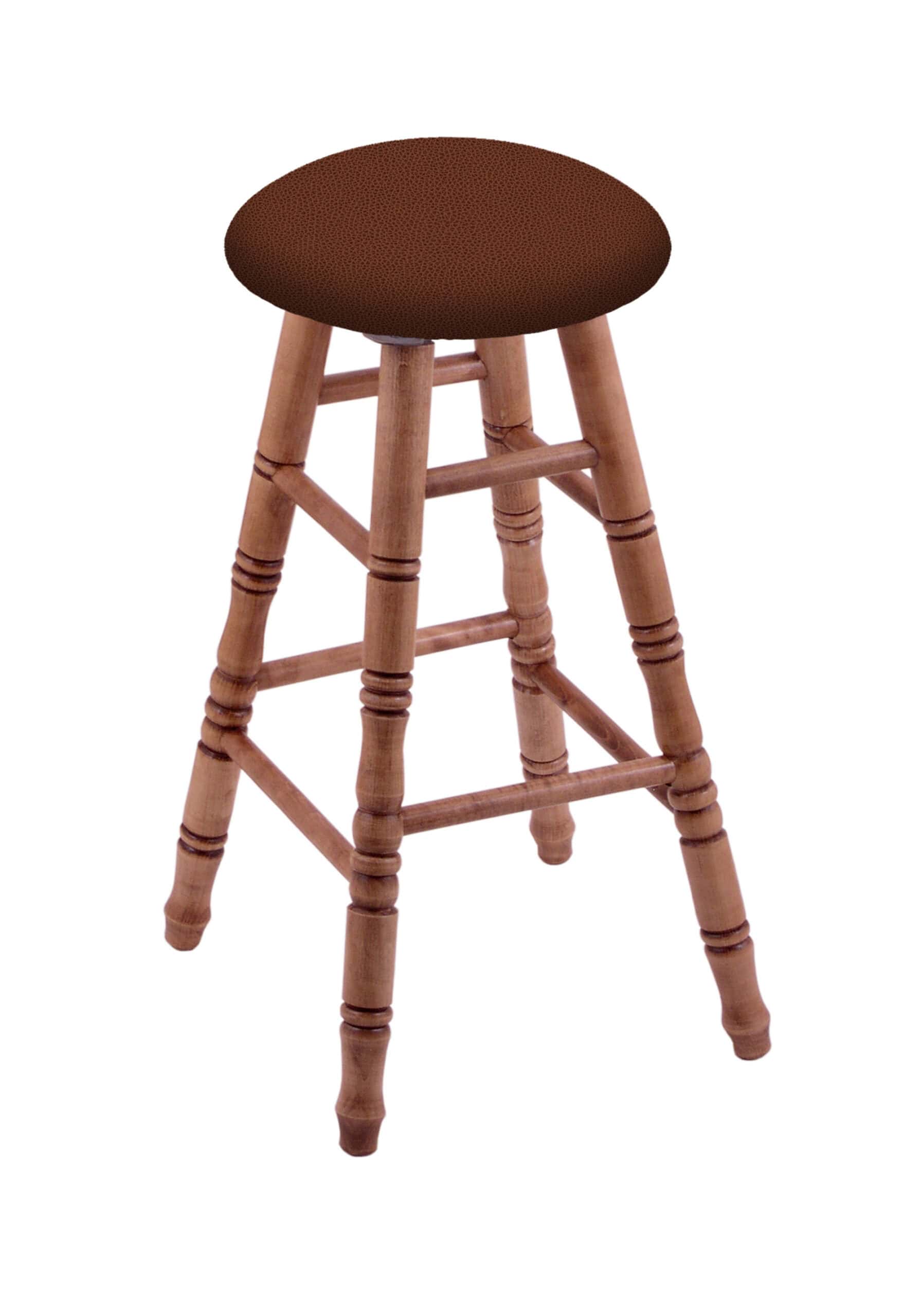 Round Cushion 36-Inch Backless Swivel Bar Stool with Medium Finish, Turned Maple Leg, and Rein Adobe Seat 4 Round Cushion 36-Inch Backless Swivel Bar Stool with Medium Finish, Turned Maple Leg, and Rein Adobe Seat