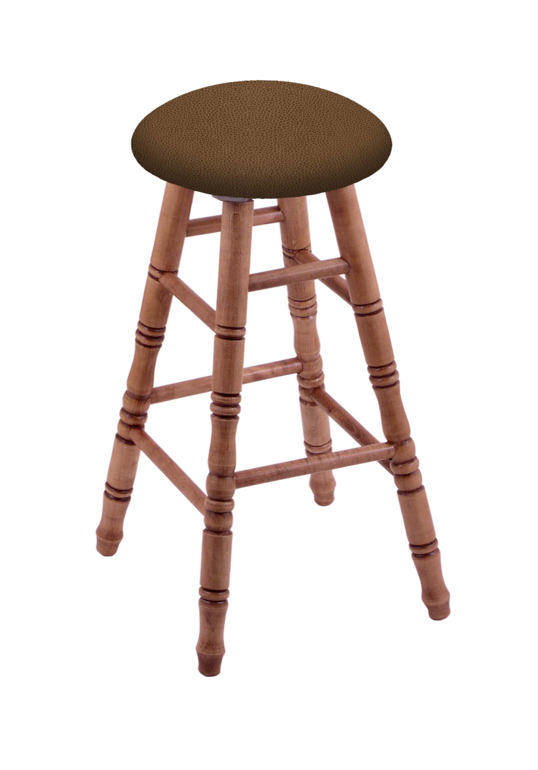Round Cushion 36-Inch Backless Swivel Bar Stool with Medium Finish, Turned Maple Leg, and Rein Thatch Seat 4 Round Cushion 36-Inch Backless Swivel Bar Stool with Medium Finish, Turned Maple Leg, and Rein Thatch Seat