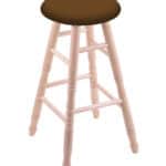 Round Cushion 36-Inch Backless Swivel Bar Stool with Natural Finish, Turned Maple Leg, and Canter Thatch Seat