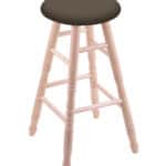 Round Cushion 36-Inch Backless Swivel Bar Stool with Natural Finish, Turned Maple Leg, and Canter Earth Seat