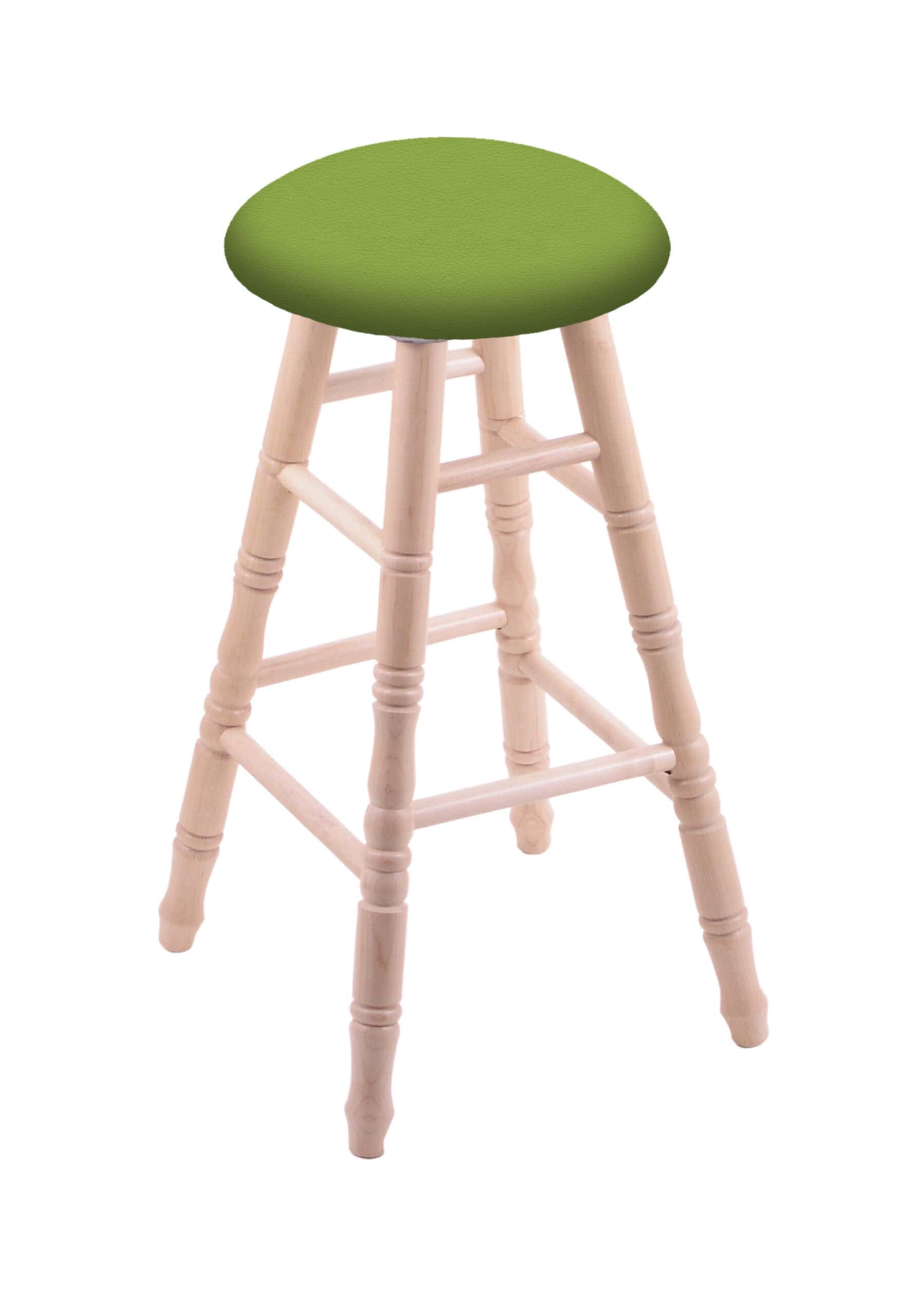 Round Cushion 36-Inch Backless Swivel Bar Stool with Natural Finish, Turned Maple Leg, and Canter Kiwi Green Seat 4 Round Cushion 36-Inch Backless Swivel Bar Stool with Natural Finish, Turned Maple Leg, and Canter Kiwi Green Seat