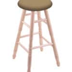 Round Cushion 24-Inch Backless Swivel Counter Stool with Natural Finish, Turned Maple Leg, and Canter Sand Seat 4 Round Cushion 24-Inch Backless Swivel Counter Stool with Natural Finish, Turned Maple Leg, and Canter Sand Seat