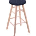 Round Cushion 36-Inch Backless Swivel Bar Stool with Natural Finish, Turned Maple Leg, and Graph Anchor Seat