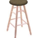 Round Cushion 36-Inch Backless Swivel Bar Stool with Natural Finish, Turned Maple Leg, and Graph Cork Seat