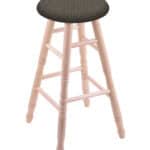 Round Cushion 36-Inch Backless Swivel Bar Stool with Natural Finish, Turned Maple Leg, and Graph Chalice Seat