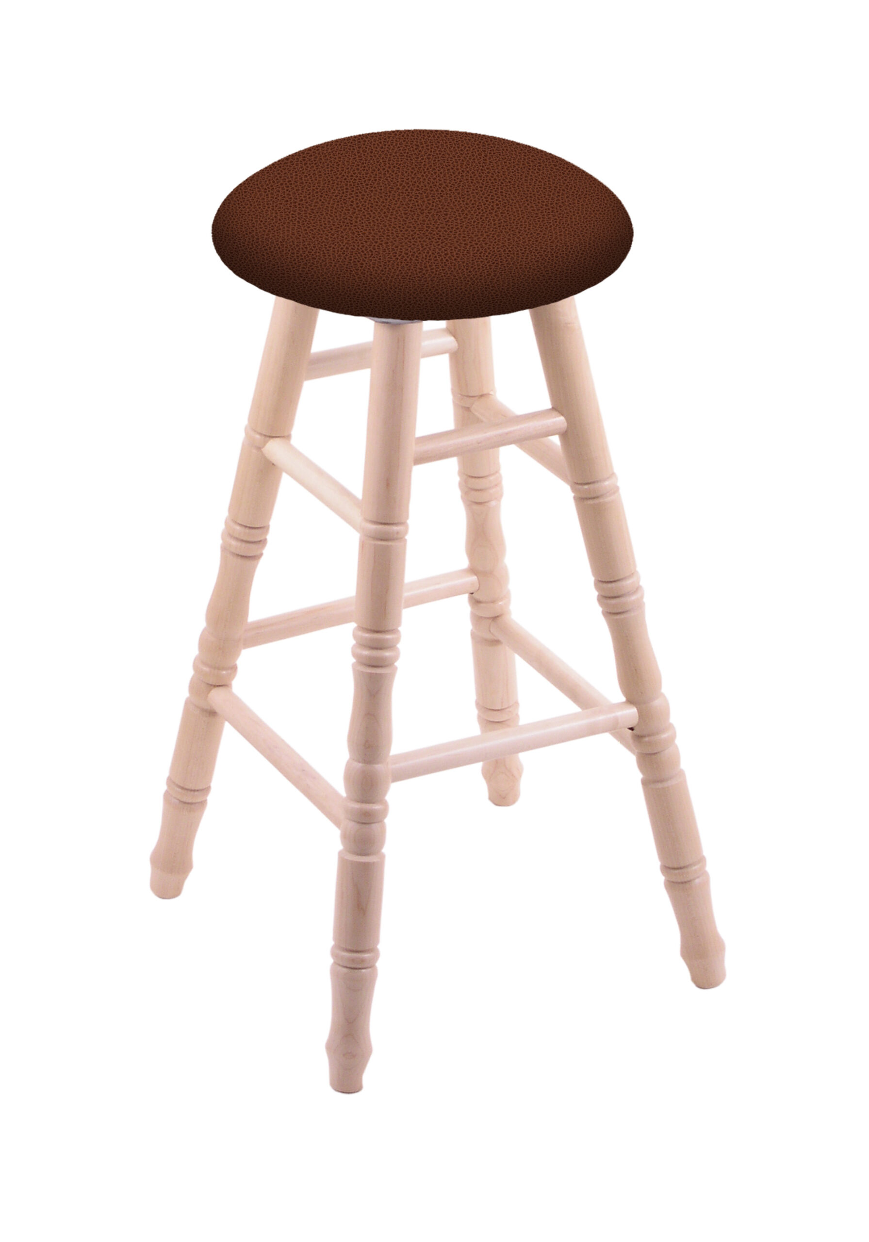Round Cushion 36-Inch Backless Swivel Bar Stool with Natural Finish, Turned Maple Leg, and Rein Adobe Seat 4 Round Cushion 36-Inch Backless Swivel Bar Stool with Natural Finish, Turned Maple Leg, and Rein Adobe Seat