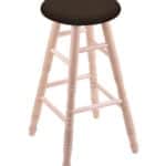 Round Cushion 24-Inch Backless Swivel Counter Stool with Natural Finish, Turned Maple Leg, and Rein Coffee Seat 4 Round Cushion 24-Inch Backless Swivel Counter Stool with Natural Finish, Turned Maple Leg, and Rein Coffee Seat