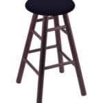 Round Cushion 24-Inch Backless Swivel Counter Stool with Dark Cherry Finish, Smooth Oak Leg, and Canter Twilight Seat