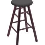 Round Cushion 36-Inch Backless Swivel Bar Stool with Dark Cherry Finish, Smooth Oak Leg, and Canter Storm Seat